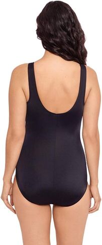 Reebok Women's Swimwear Laser Tag High Leg High Neck Soft Cup One Piece Swimsuit in Saudi Arabia