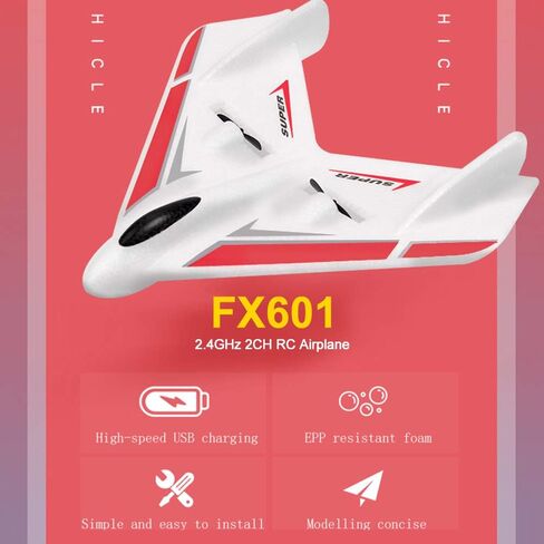 GoolRC FX601 RC Airplane, 2.4Ghz 2 Channel Remote Control Plane, Easy to Fly RC Aircraft for Beginners Kids and Adults in Saudi Arabia