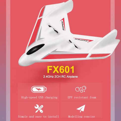 طائرة GoolRC FX601 RC، 2.4 جيجا هرتز 2 قناة للتحكم عن بعد، طائرة RC سهلة الطيران للمبتدئين والأطفال والكبار in Saudi Arabia