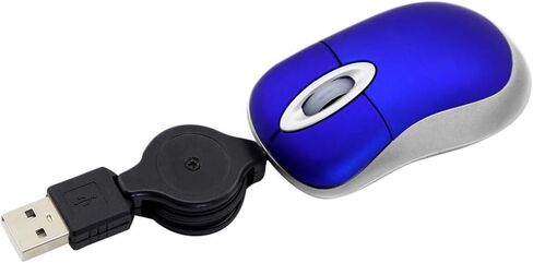 Mini USB Wired Mouse,Retractable Cable Tiny Small Mouse for 3-8 Years Kids Children,1600 DPI Optical Compact Travel Mice with 2.3-Foot USB Cord for Kid Laptop Computer (Blue) in Saudi Arabia