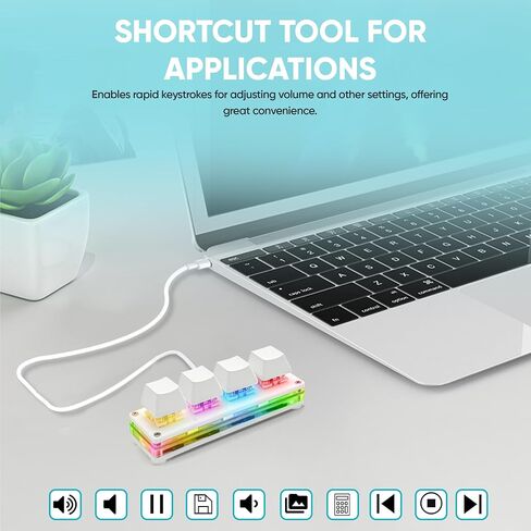 لوحة مفاتيح ميكانيكية صغيرة للألعاب ذات 5 مفاتيح - لوحة مفاتيح USB صغيرة الحجم مع وحدات ماكرو قابلة للبرمجة، ومفاتيح Cherry MX، وإضاءة خلفية RGB LED لألعاب الكمبيوتر الشخصي ومشغلات OSU - تخصيص البرامج in Saudi Arabia