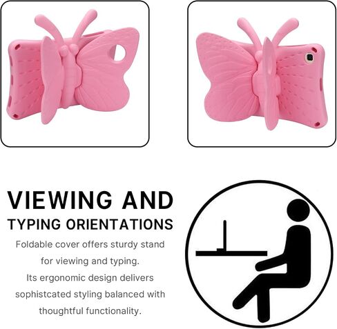 JGY Fire HD 10 Kids Tablet 10.1 11th Gen Pretty Butterfly Case for Kids Girl EVA Foam Full Cover Sturdy Fire HD 10 Case with Stand Pencil Holder Shockproof Rugged Case for Fire HD 10 Tablet (Pink) in Saudi Arabia
