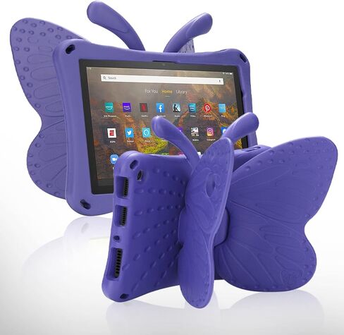 JGY Fire HD 10 Kids Tablet 10.1 11th Gen Pretty Butterfly Case for Kids Girl EVA Foam Full Cover Sturdy Fire HD 10 Case with Stand Pencil Holder Shockproof Rugged Case for Fire HD 10 Tablet (Pink) in Saudi Arabia