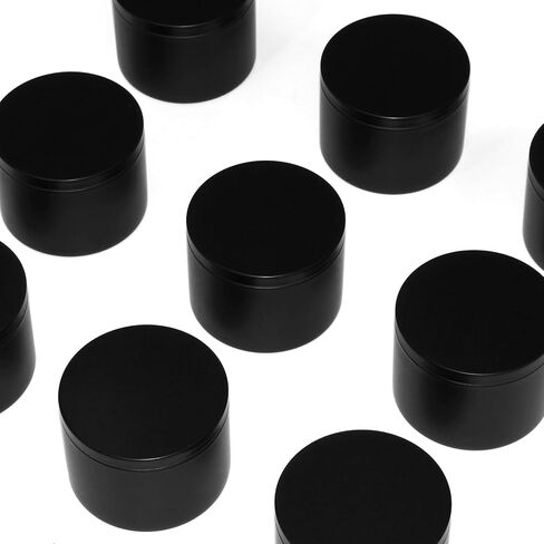 24 Pieces 4OZ Black Candle jars,Bulk Candle Making Tins Candle Containers,Used for Candle Making Jars Dry Storage Tins For Tea Candy Spice Gifts in Saudi Arabia