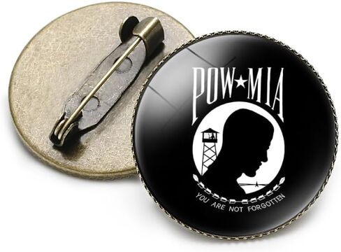 4 Pcs American US POW MIA Flag Pin Round 1 Inch, Patriotic Pin Accessories for Men/Women,Lapel Pins party Gifts, Hat Suit Pride Decorations,United States Military Flag Army Brooch AccessoriesAccessories Party Favors, Suitable for children and adults in Saudi Arabia