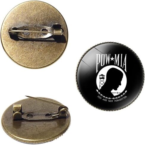 4 Pcs American US POW MIA Flag Pin Round 1 Inch, Patriotic Pin Accessories for Men/Women,Lapel Pins party Gifts, Hat Suit Pride Decorations,United States Military Flag Army Brooch AccessoriesAccessories Party Favors, Suitable for children and adults in Saudi Arabia
