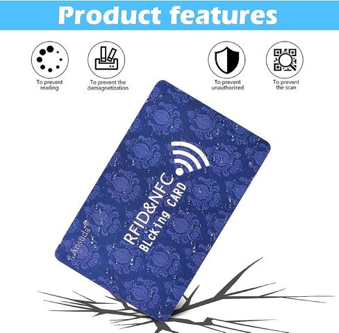بطاقة حجب RFID، 3 قطع حماية كاملة للمحفظة ودرع المحفظة، حاجز حماية لبطاقات الائتمان من بنك NFC بدون تلامس (أزرق داكن) in Saudi Arabia