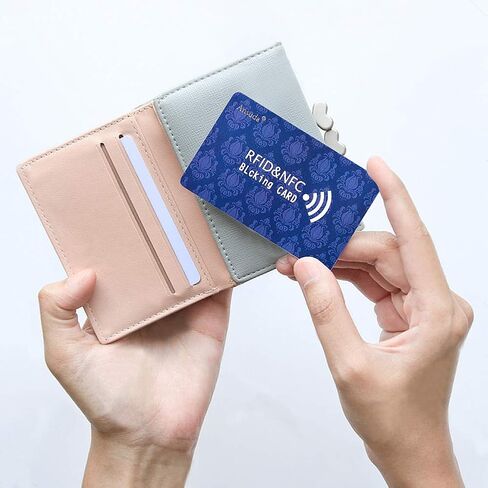 بطاقة حجب RFID، 3 قطع حماية كاملة للمحفظة ودرع المحفظة، حاجز حماية لبطاقات الائتمان من بنك NFC بدون تلامس (أزرق داكن) in Saudi Arabia