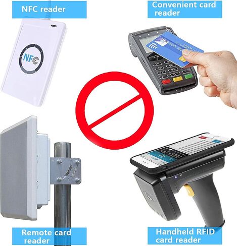 بطاقة حجب RFID، 3 قطع حماية كاملة للمحفظة ودرع المحفظة، حاجز حماية لبطاقات الائتمان من بنك NFC بدون تلامس (أزرق داكن) in Saudi Arabia