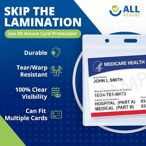 حماية جميع الأغطية البلاستيكية لبطاقات اللقاحات | حامي بطاقة التطعيم CDC | حامل بطاقة التحصين 3.5 بوصة × 4.5 بوصة | حامل بطاقة التطعيم الشفاف | حاملي البطاقات البلاستيكية للماء (5) in Kuwait