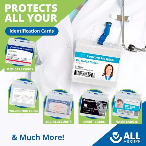 حماية جميع الأغطية البلاستيكية لبطاقات اللقاحات | حامي بطاقة التطعيم CDC | حامل بطاقة التحصين 3.5 بوصة × 4.5 بوصة | حامل بطاقة التطعيم الشفاف | حاملي البطاقات البلاستيكية للماء (5) in Kuwait