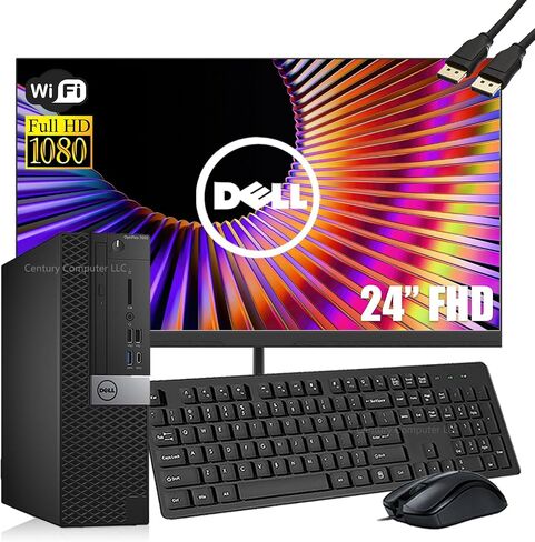 كمبيوتر سطح المكتب Dell OptiPlex 7050 SFF للأعمال، شاشة 23.8 بوصة، Intel i5-6500 16 جيجا رام 256 جيجا SSD، واي فاي، بلوتوث، لوحة مفاتيح وماوس، Windows 10 Pro (متجدد) in Saudi Arabia