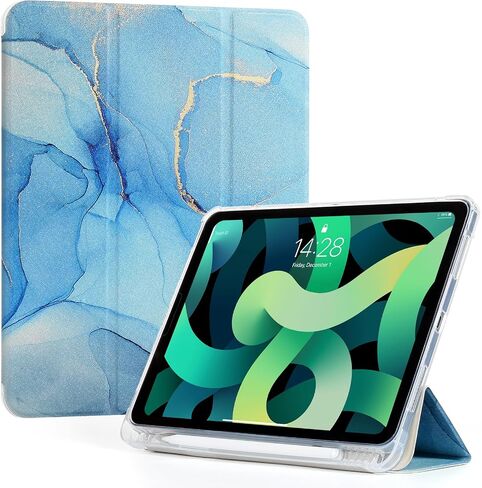 iPad Air 5th Generation Case 2022 / iPad Air 4 th Generation Case 2020 10.9-inch, Auto Wake&Sleep Slim Trifold Stand TPU Back iPad Air Case, Lightweight iPad Air 5th Gen Case, Black in Saudi Arabia