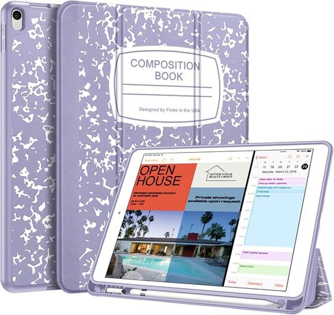 حافظة Fintie SlimShell لجهاز iPad Air الجيل الثالث 10.5 بوصة 2019 / iPad Pro 10.5 بوصة 2017 مع حامل أقلام مدمج - حامل ذكي خفيف الوزن وغطاء خلفي ناعم من مادة TPU، تنبيه/غفو تلقائي (كتاب تكوين أرجواني) in Kuwait