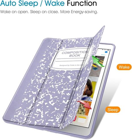 حافظة Fintie SlimShell لجهاز iPad Air الجيل الثالث 10.5 بوصة 2019 / iPad Pro 10.5 بوصة 2017 مع حامل أقلام مدمج - حامل ذكي خفيف الوزن وغطاء خلفي ناعم من مادة TPU، تنبيه/غفو تلقائي (كتاب تكوين أرجواني) in Kuwait