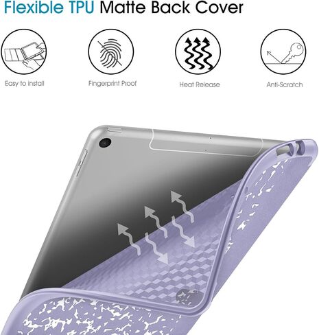 حافظة Fintie SlimShell لجهاز iPad Air الجيل الثالث 10.5 بوصة 2019 / iPad Pro 10.5 بوصة 2017 مع حامل أقلام مدمج - حامل ذكي خفيف الوزن وغطاء خلفي ناعم من مادة TPU، تنبيه/غفو تلقائي (كتاب تكوين أرجواني) in Kuwait