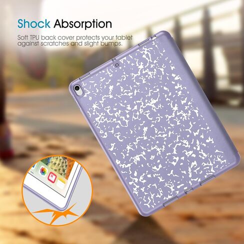 حافظة Fintie SlimShell لجهاز iPad Air الجيل الثالث 10.5 بوصة 2019 / iPad Pro 10.5 بوصة 2017 مع حامل أقلام مدمج - حامل ذكي خفيف الوزن وغطاء خلفي ناعم من مادة TPU، تنبيه/غفو تلقائي (كتاب تكوين أرجواني) in Kuwait