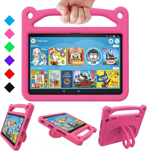 All-New 8inch Tablet Case for Kids,(2020/2022 Release)-Lightweight Shockproof Cover Case with Handle Stand for 8 inch Kids Tablet & Kids Pro Tablet,(Incompatible with iPad Samsung).Black in Saudi Arabia