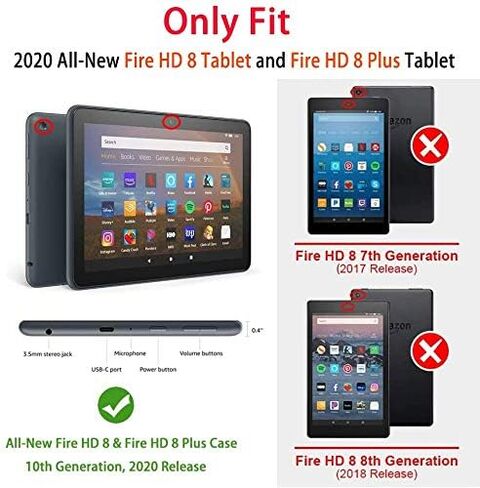 All-New 8inch Tablet Case for Kids,(2020/2022 Release)-Lightweight Shockproof Cover Case with Handle Stand for 8 inch Kids Tablet & Kids Pro Tablet,(Incompatible with iPad Samsung).Black in Saudi Arabia