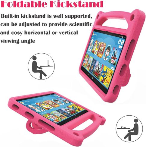 All-New 8inch Tablet Case for Kids,(2020/2022 Release)-Lightweight Shockproof Cover Case with Handle Stand for 8 inch Kids Tablet & Kids Pro Tablet,(Incompatible with iPad Samsung).Black in Saudi Arabia
