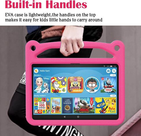 All-New 8inch Tablet Case for Kids,(2020/2022 Release)-Lightweight Shockproof Cover Case with Handle Stand for 8 inch Kids Tablet & Kids Pro Tablet,(Incompatible with iPad Samsung).Black in Saudi Arabia