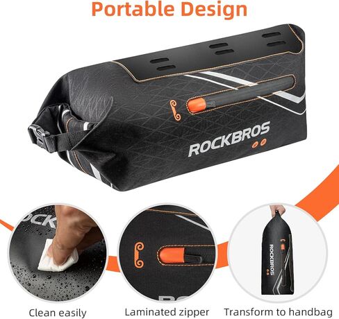 ROCKBROS حقيبة إطار دراجة 3.5L سعة كبيرة دراجة حقيبة مقاومة للماء دراجة حقيبة التخزين حقيبة مثلث أعلى كيس أنبوب للدراجات الطريق الجبلية in Saudi Arabia