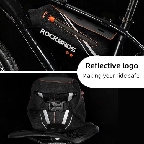 ROCKBROS حقيبة إطار دراجة 3.5L سعة كبيرة دراجة حقيبة مقاومة للماء دراجة حقيبة التخزين حقيبة مثلث أعلى كيس أنبوب للدراجات الطريق الجبلية in Saudi Arabia