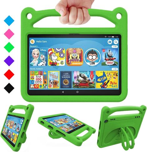 All-New 8inch Tablet Case for Kids,(2020/2022 Release)-Lightweight Shockproof Cover Case with Handle Stand for 8 inch Kids Tablet & Kids Pro Tablet,(Incompatible with iPad Samsung).Black in Saudi Arabia