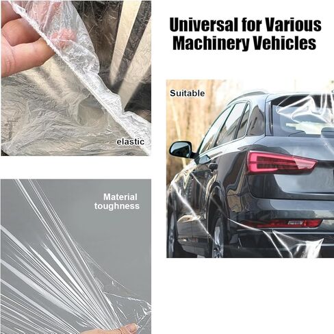 5 Pack Universal Disposable Car Covers - Waterproof Plastic Car Cover for Automobiles - Universal Vehicle Cover with Elastic Band for Sedan Outdoor Snow Rain Weather (15.74FT x 24.6FT) in Saudi Arabia