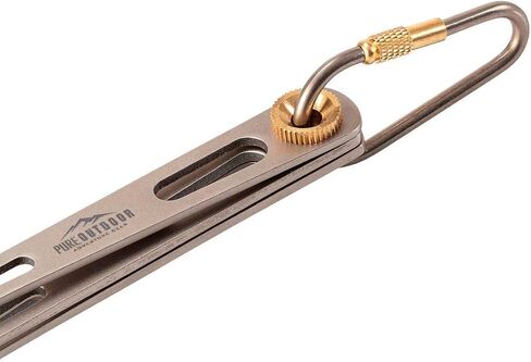 Monoprice Titanium 3-Piece Cutlery Set, Lightweight, Durable, Carabiner Included, Great for Camping, Hiking, and Traveling - Pure Outdoor Collection in Saudi Arabia
