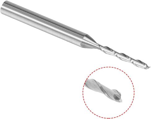 uxcell 1/8" Shank 2.0mm x 15mm Carbide End Mill CNC Router Bits 2 Flute Milling Bit for Acrylic PVC MDF Wood in Saudi Arabia