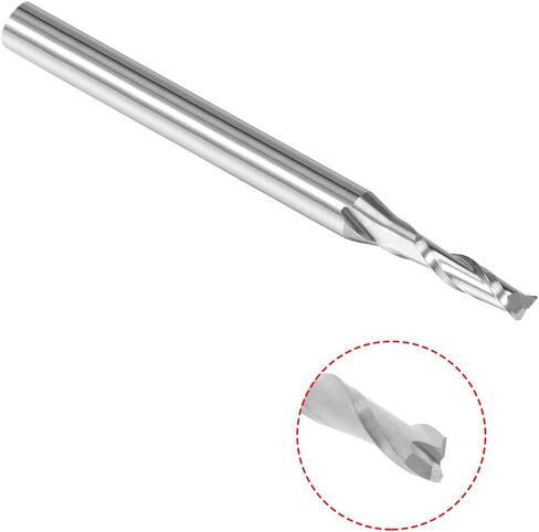 uxcell 1/8" Shank 2.0mm x 15mm Carbide End Mill CNC Router Bits 2 Flute Milling Bit for Acrylic PVC MDF Wood in Saudi Arabia