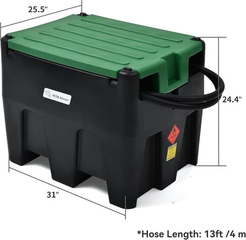 YITAMOTOR Portable Diesel Tank 58 Gallon, Diesel Fuel Tank with 12V Electric Transfer Pump with Auto Fueling Nozzle & 360°Swivel Connector 13.1ft Rubber Hose in Saudi Arabia
