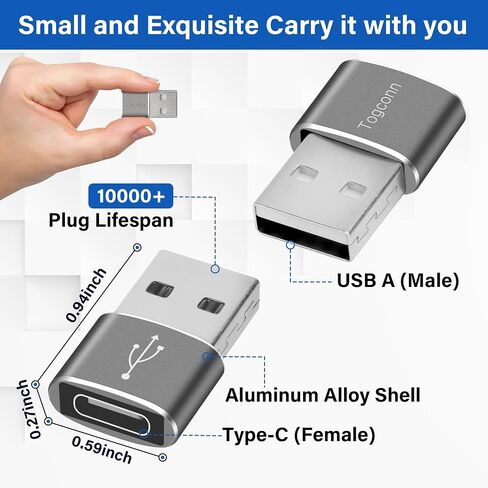 محول USB C إلى Micro USB 2 حزمة، USB من النوع C (أنثى) إلى Micro USB (ذكر) تحويل موصل يدعم الشحن ومزامنة البيانات متوافق مع Galaxy S7 Edge وS6 وNexus 6/5 والأجهزة الصغيرة الأخرى in Kuwait