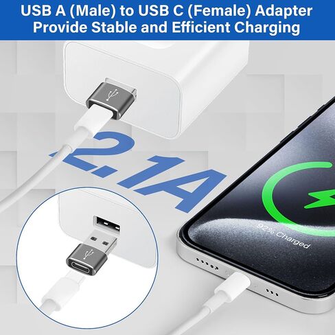 محول USB C إلى Micro USB 2 حزمة، USB من النوع C (أنثى) إلى Micro USB (ذكر) تحويل موصل يدعم الشحن ومزامنة البيانات متوافق مع Galaxy S7 Edge وS6 وNexus 6/5 والأجهزة الصغيرة الأخرى in Kuwait