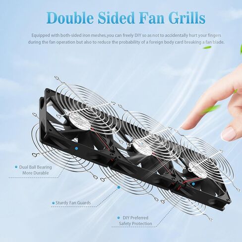 3x120mm Fans Version, High-Airflow DC 12V Cooling Fan with AC 110V 120V Speed Controller, 360x120x25mm Cooling Fans,Ideal for DIY Cabinet, Chassis, Server, Workstation Cooling, and Plant Ventilation in Saudi Arabia