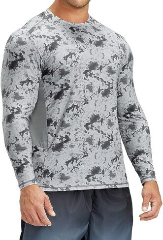 تي شيرت رجالي ADOREISM بعامل حماية من أشعة الشمس 50+ للحماية من الطفح الجلدي سريع الجفاف وأكمام طويلة قميص خارجي in Kuwait