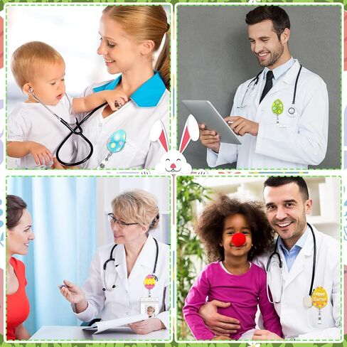 6 قطع من بكرات شارة العطلة للممرضات بكرات شارة قابلة للسحب مع مشبك تزيين لشارة العطلة وحامل شارة اسم الهوية للممرضة والطبيب والمعلم والمكتب وعامل المدرسة (الصبار) in Saudi Arabia