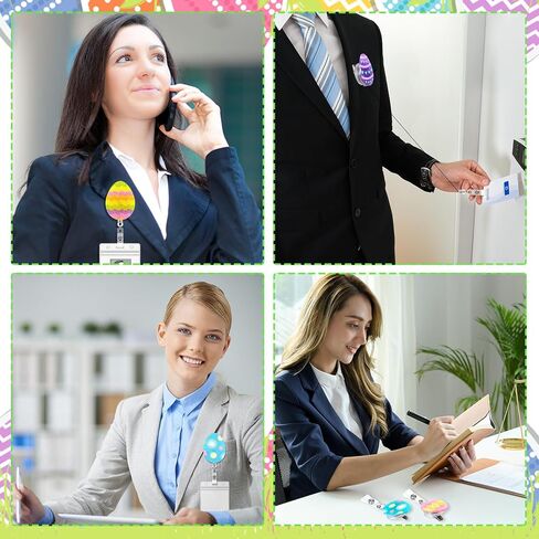 6 قطع من بكرات شارة العطلة للممرضات بكرات شارة قابلة للسحب مع مشبك تزيين لشارة العطلة وحامل شارة اسم الهوية للممرضة والطبيب والمعلم والمكتب وعامل المدرسة (الصبار) in Saudi Arabia
