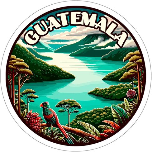 Guatemala Sticker Weatherproof Vintage Decal Vinyl Small Waterproof for Water Bottle Mug Passport Scrapbook Notebook Laptop Tumbler Skateboard Computer Phone 4" in Saudi Arabia