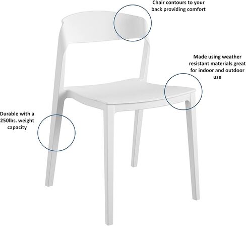 COSCO Outdoor/Indoor Stacking Resin Chair with Ribbon Back, 2-Pack, White in Saudi Arabia