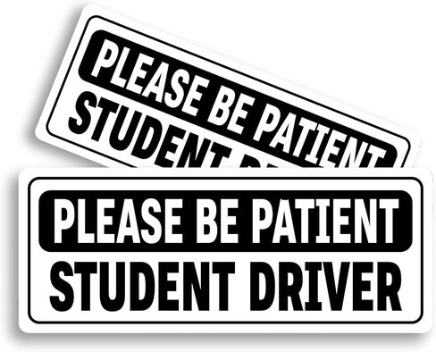 Removable Vinyl Student Driver Decals - Paint-Safe New Driver Stickers for Cars & Windows (10x4 inches - White) (3 Pack) in Saudi Arabia