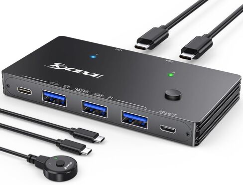 10Gbps USB Switch 2 Computers Share 4 USB 3.2 Gen 2 Ports, MLEEDA USB Switcher Selector for PC Laptop Keyboard Mouse Webcam Portable SSD, USB 3.2 Switch with 2 USB C Data Cables and Wired Remote in Saudi Arabia