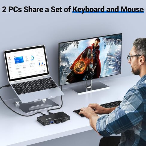 10Gbps USB Switch 2 Computers Share 4 USB 3.2 Gen 2 Ports, MLEEDA USB Switcher Selector for PC Laptop Keyboard Mouse Webcam Portable SSD, USB 3.2 Switch with 2 USB C Data Cables and Wired Remote in Saudi Arabia
