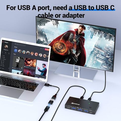 10Gbps USB Switch 2 Computers Share 4 USB 3.2 Gen 2 Ports, MLEEDA USB Switcher Selector for PC Laptop Keyboard Mouse Webcam Portable SSD, USB 3.2 Switch with 2 USB C Data Cables and Wired Remote in Saudi Arabia