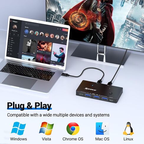 10Gbps USB Switch 2 Computers Share 4 USB 3.2 Gen 2 Ports, MLEEDA USB Switcher Selector for PC Laptop Keyboard Mouse Webcam Portable SSD, USB 3.2 Switch with 2 USB C Data Cables and Wired Remote in Saudi Arabia