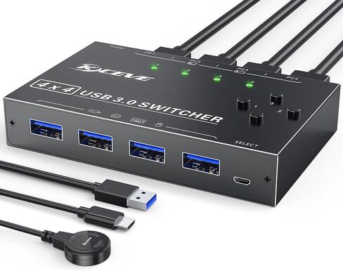10Gbps USB Switch 2 Computers Share 4 USB 3.2 Gen 2 Ports, MLEEDA USB Switcher Selector for PC Laptop Keyboard Mouse Webcam Portable SSD, USB 3.2 Switch with 2 USB C Data Cables and Wired Remote in Saudi Arabia