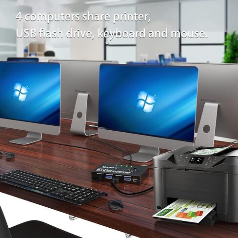 10Gbps USB Switch 2 Computers Share 4 USB 3.2 Gen 2 Ports, MLEEDA USB Switcher Selector for PC Laptop Keyboard Mouse Webcam Portable SSD, USB 3.2 Switch with 2 USB C Data Cables and Wired Remote in Saudi Arabia