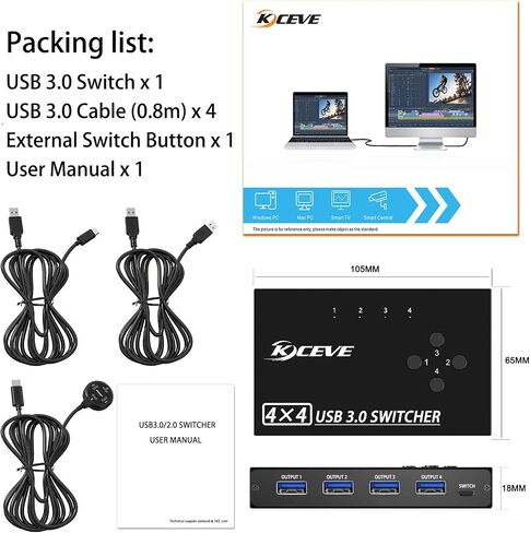 10Gbps USB Switch 2 Computers Share 4 USB 3.2 Gen 2 Ports, MLEEDA USB Switcher Selector for PC Laptop Keyboard Mouse Webcam Portable SSD, USB 3.2 Switch with 2 USB C Data Cables and Wired Remote in Saudi Arabia