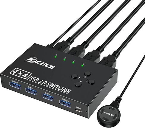 10Gbps USB Switch 2 Computers Share 4 USB 3.2 Gen 2 Ports, MLEEDA USB Switcher Selector for PC Laptop Keyboard Mouse Webcam Portable SSD, USB 3.2 Switch with 2 USB C Data Cables and Wired Remote in Saudi Arabia